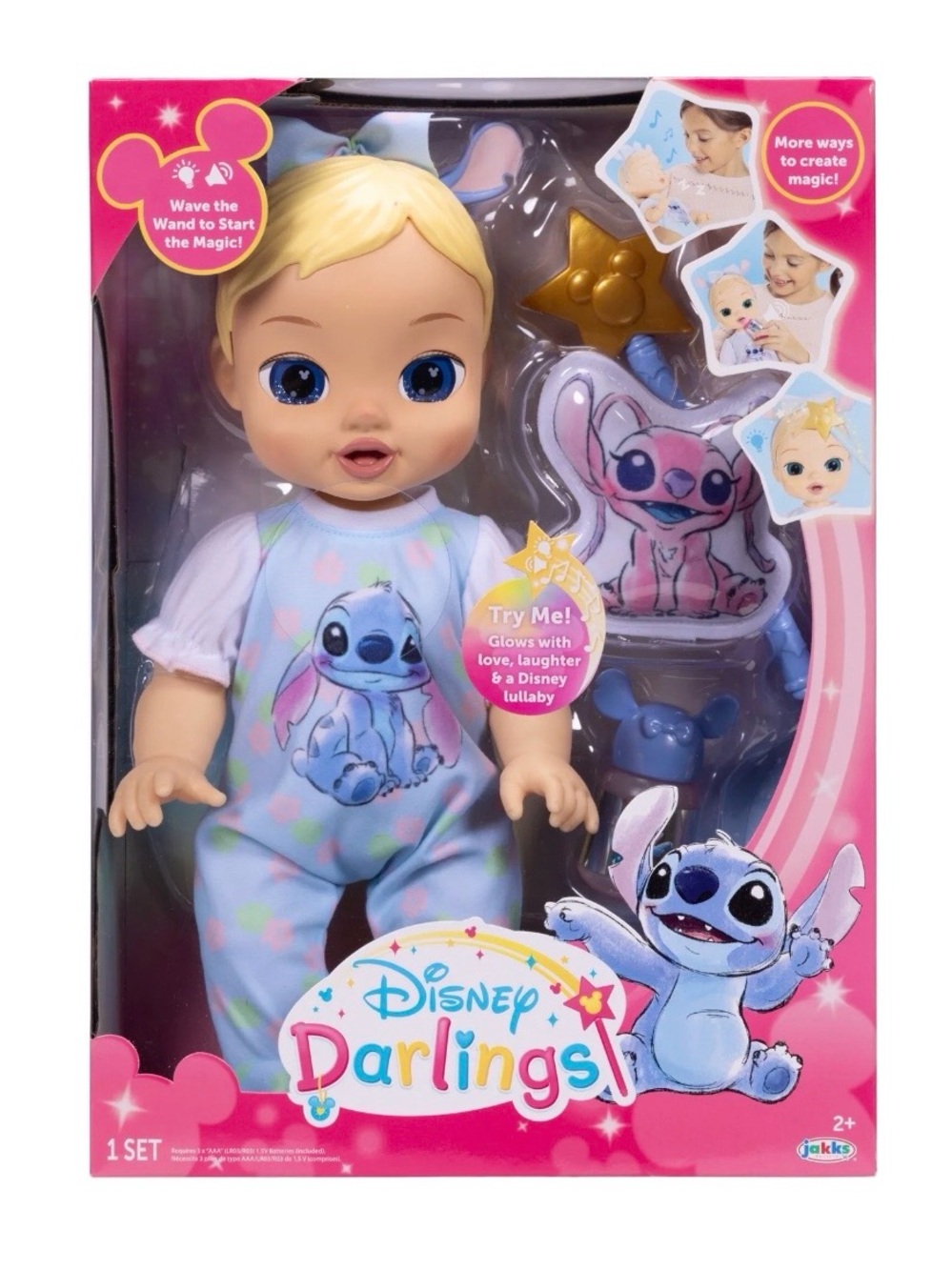 Disney Darlings Deluxe Stitch Blue Eyed Baby Doll with Magic Wand *NEW*